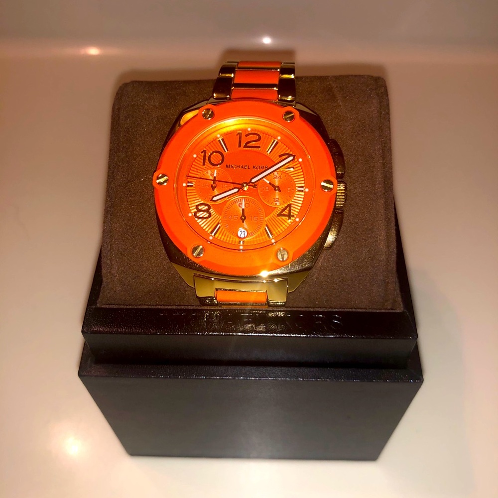 Michael Kors Tribeca Chronograph Gold-Tone Orange